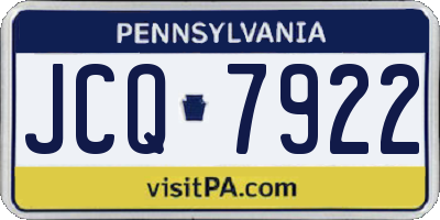 PA license plate JCQ7922