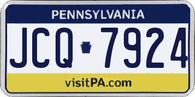 PA license plate JCQ7924