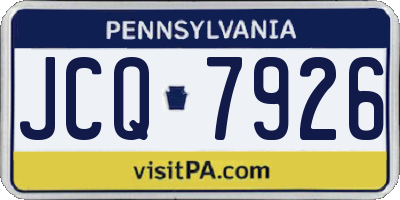 PA license plate JCQ7926
