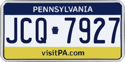 PA license plate JCQ7927