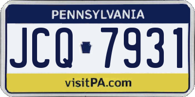 PA license plate JCQ7931