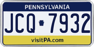 PA license plate JCQ7932