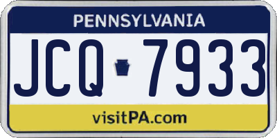 PA license plate JCQ7933