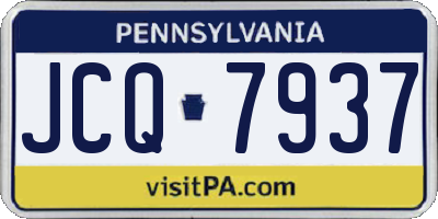 PA license plate JCQ7937