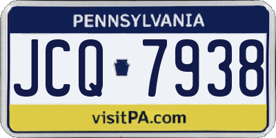 PA license plate JCQ7938