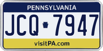 PA license plate JCQ7947