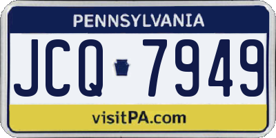 PA license plate JCQ7949