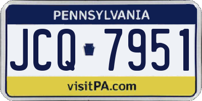 PA license plate JCQ7951