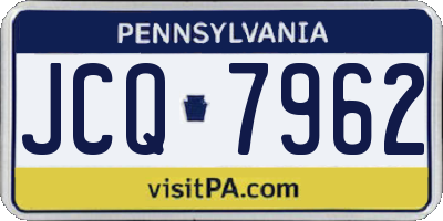 PA license plate JCQ7962