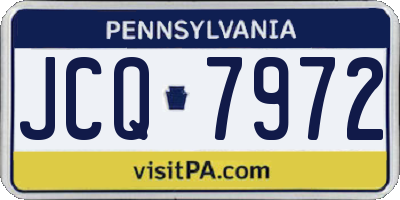 PA license plate JCQ7972