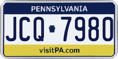 PA license plate JCQ7980