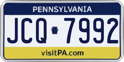 PA license plate JCQ7992