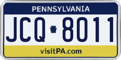 PA license plate JCQ8011