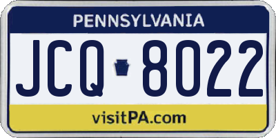 PA license plate JCQ8022