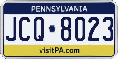 PA license plate JCQ8023