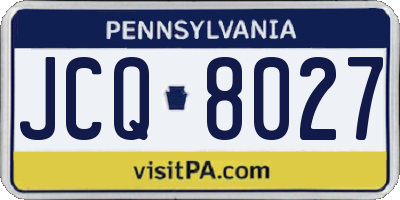 PA license plate JCQ8027