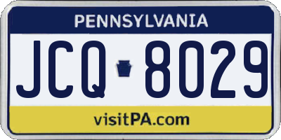 PA license plate JCQ8029