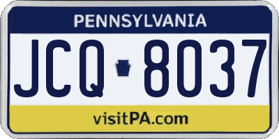 PA license plate JCQ8037
