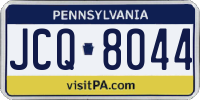 PA license plate JCQ8044