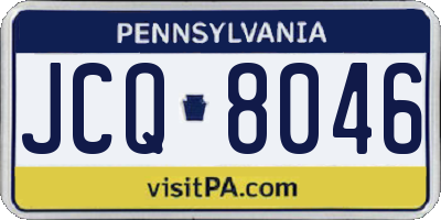 PA license plate JCQ8046
