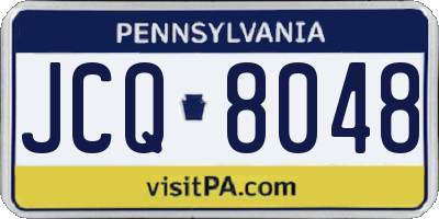 PA license plate JCQ8048