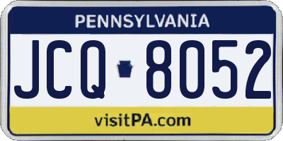 PA license plate JCQ8052