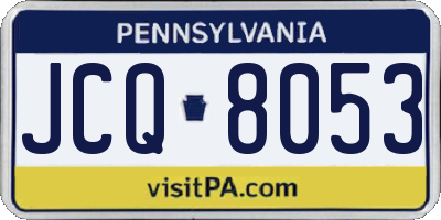 PA license plate JCQ8053