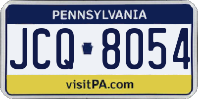 PA license plate JCQ8054