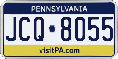PA license plate JCQ8055