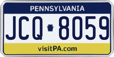 PA license plate JCQ8059
