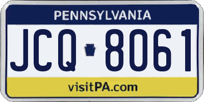 PA license plate JCQ8061
