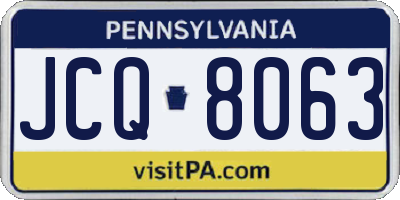 PA license plate JCQ8063