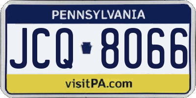 PA license plate JCQ8066