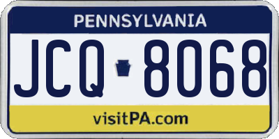 PA license plate JCQ8068