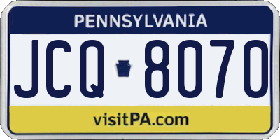 PA license plate JCQ8070