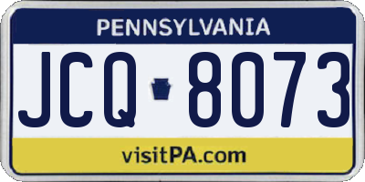 PA license plate JCQ8073