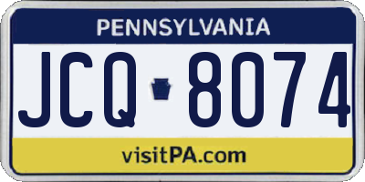 PA license plate JCQ8074