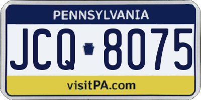 PA license plate JCQ8075
