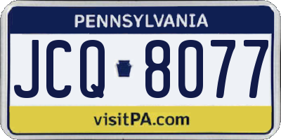 PA license plate JCQ8077