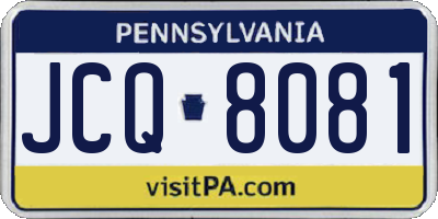 PA license plate JCQ8081
