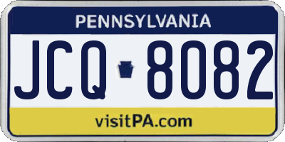 PA license plate JCQ8082