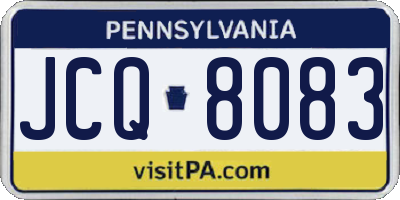 PA license plate JCQ8083