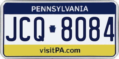 PA license plate JCQ8084