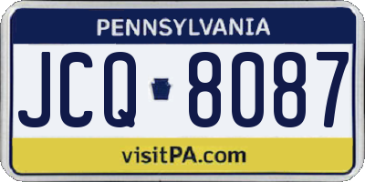 PA license plate JCQ8087