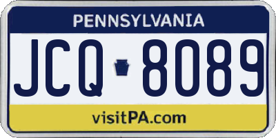 PA license plate JCQ8089