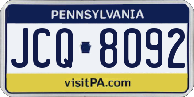 PA license plate JCQ8092