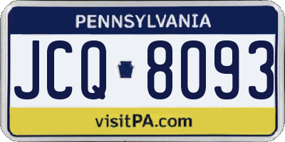 PA license plate JCQ8093