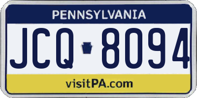 PA license plate JCQ8094
