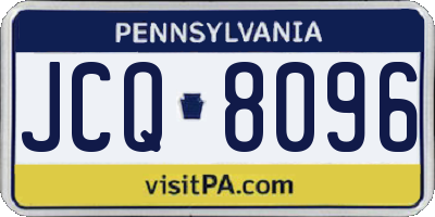 PA license plate JCQ8096