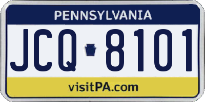 PA license plate JCQ8101